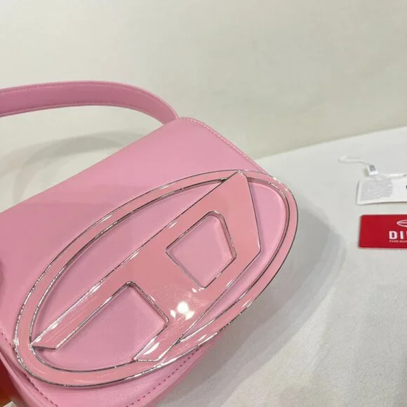 Diesel Pink Simple Brand Logo Shoulder Bag - Picture 6 of 9
